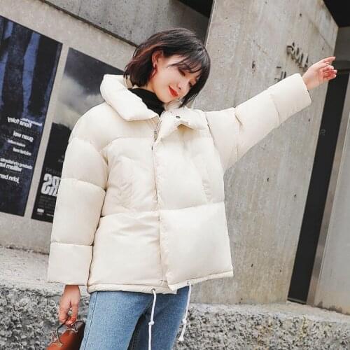 Autumn Winter Jacket Women Parka Down Cotton Thicken Short Jacket Coat Oversized Long Sleeve Outerwear Ladies Tops Jacket