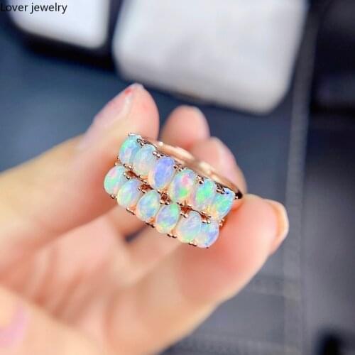Natural Opal Woman Rings Change Fire Color Mysterious 925 Silver Various Color Gemstones Engagement Rings for Women