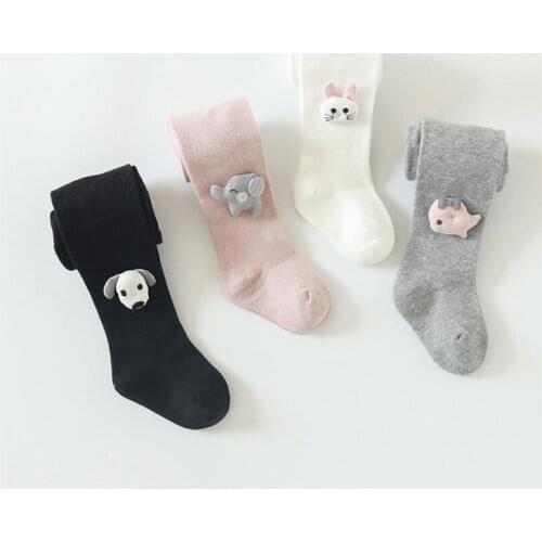 Winter Girls Stockings Tights Cartoon bunny/elephant/puppy/fish design pantyhose infant baby tights pants children leg warmers