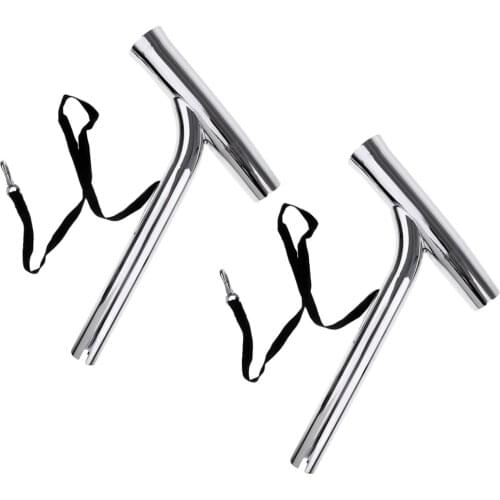 2pcs Stainless Steel Outrigger Boat Fishing Rod Holder Pole Tube with Strap