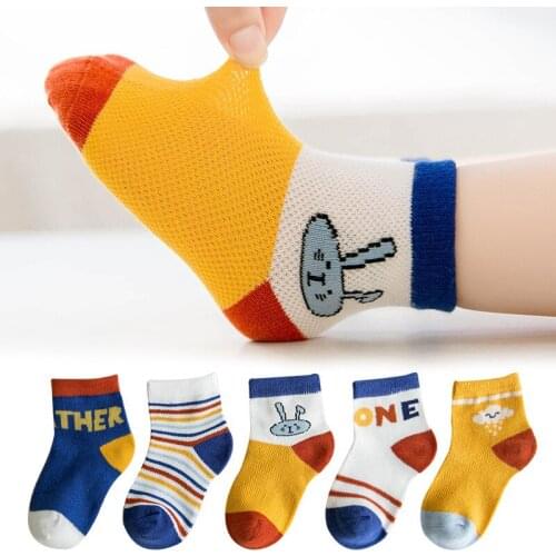 5 Pairs/Lot 1-12Y baby boys girls short socks kids mesh socks spring summer 2020 cute cotton big boy girl sock children meias