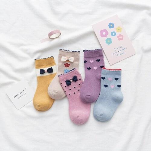 5Pcs/Lot Cheap things cozy kids cute womens Girls cotton socks 100% childrens summer sock bow Support wholesale Free shipping