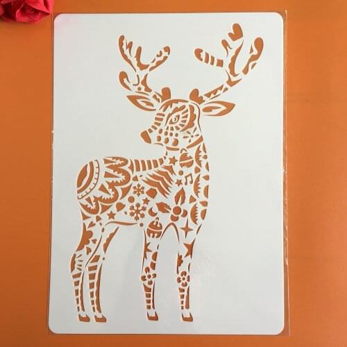 A4 29 * 21cm creative animal deer DIY stencil wall painting scrapbook coloring photo album decorative paper card template