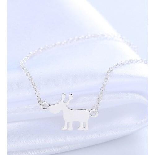 Chandler 1pcs Gold Silver Plated Unique Cute Deer Pendant Necklace Animal Charm Collars For Women Girls Brand Homme Femme Bijoux