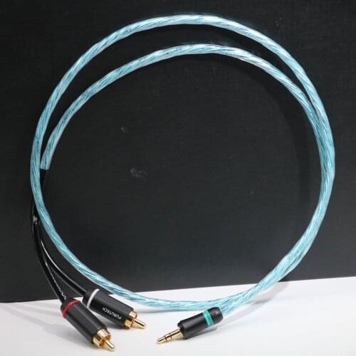 Hifi Nordost B series audiophile silver 3.5mm to 2rca jack aux Plated Male to Male Audio Headphone Speaker Cable