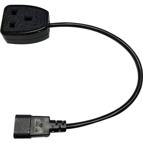 IEC320 C14 to UK BS1363A Outlet Socket,IEC C14 Male Plug to UK 3Pin Female Socket Power Adapter Cable for PDU UPS