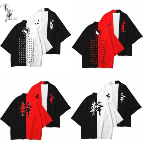 Chinese Character Funny 3D Printing Japanese Kimono Haori Yukata Women/Men Fashion Summer Casual Cool Short Sleeve Streetwear