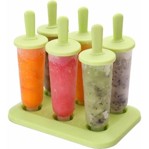 Round Shape Lolly Mould DIY Ice Cream Maker Popsicle Molds Dessert Molds Kitchen Fruit Shake Accessories - Green - L