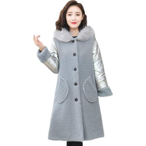 Large Size 4XL Pakras Women Winter New 2021 Big Fur Collar Jacket Women Winter Long Slim Thick Warm Coat Female Jackets Black