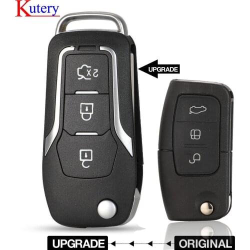 Kutery 3 Button Modified Flip Folding Remote Control car Key Shell Case for Ford Focus 2 3 mondeo Fiesta key Fob Case