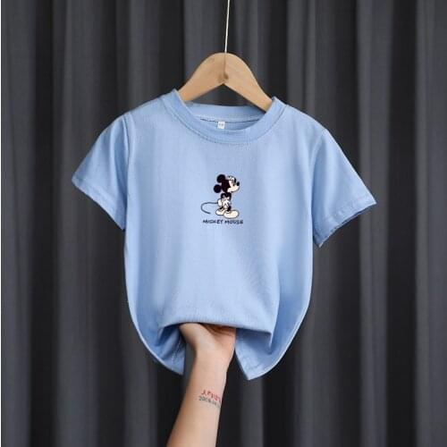 Summer Mickey Mouse T-shirts Fashion Kids Boys Girls Tops Short Sleeve Printing Tees Shirts Childrens Clothes