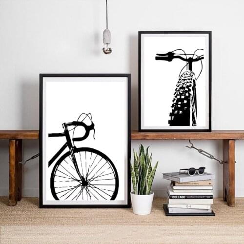Motivational Wall Art Picture Bicycle Print And Poster Gift Childrens Room Home Decor Black Bicycle Art Biking Canvas Painting