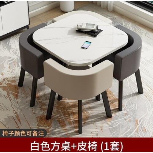 Dining table set 4 chairs contracted modern round table Square table kitchen table set dinning table set Boreal Europe style