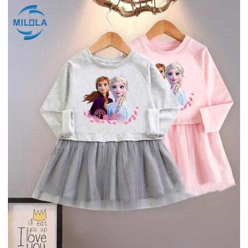 Girl Dress Summer Kids Clothes Princess Frozen Anna Elsa Print Dresses Cosplay Costume Party Birthday Children Clothing