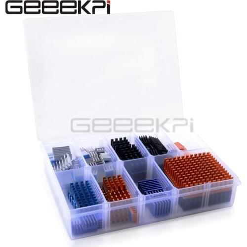 GeeekPi 92pcs Aluminum Heatsink 10pcs Copper for Raspberry Pi Raspberry Pi 4/3B+/3B/B+/B/A 3D Printers Stepper Motor PC chipset