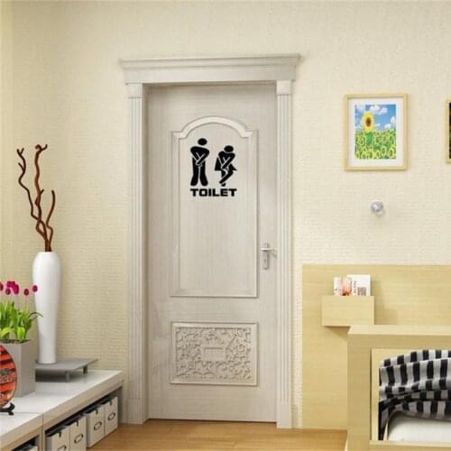 Removable Cute Man Woman Washroom Toilet WC Sign Stickers Family DIY Home Decor New