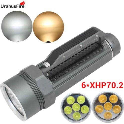 Super Brightest XHP70.2 LED Diving Flashlight Torch 26650 32650 Waterpoof 100m Underwater 10000lm Scuba 6*xhp70 .2 Dive Lamp