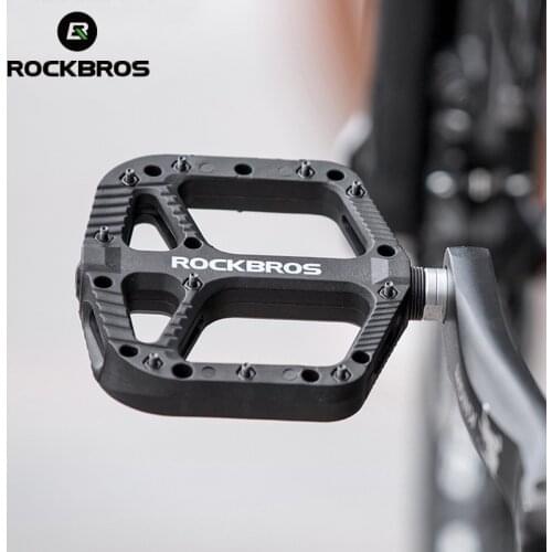 ROCKBROS Nylon Bicycle Pedal Ultralight Wide Bearing Pedal Flat Platform Pedals Seal Inch Bearing Pedals BMX MTB Bike Pedal