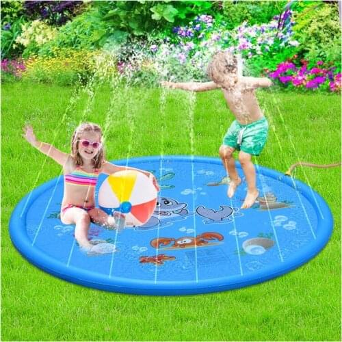 Water Spray Mat Outdoor Lawn Game Mat Childrens Pet Playing Water Toy Alphabet Watering Mat Surfing Rainbow Game Waterslide