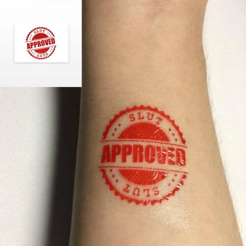 3 or 5x Approved Slut Temporary Tattoos Sex Game Play Hot Fetish for Master and Slave BDSM Waterproof Sticker