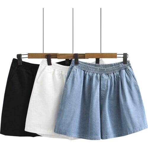 Womens Clothing Jeans Plus Size Summer Wear New 2021 Show Thin Shorts Loose High Waist Wide Leg Hot Pants