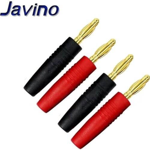 4pcs New 4mm Plugs Gold Plated Musical Speaker Cable Wire Pin Banana Plug Connectors