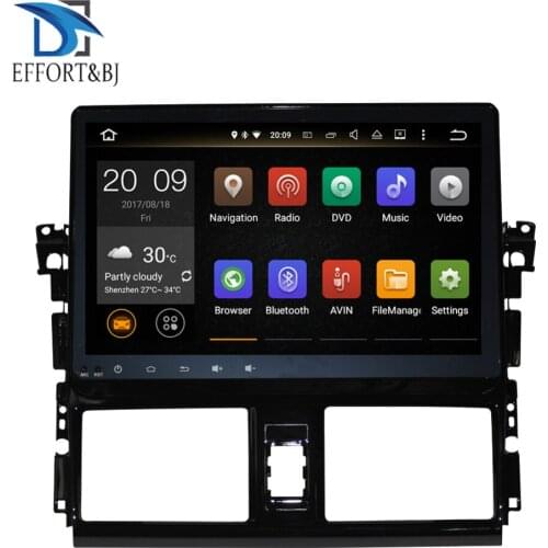 10.1'' Android 9.0 Octa Core 4GB RAM IPS Screen Car GPS Head Unit with Bluetooth For Toyota Vios/Yaris Sedan 2013-2019 Wifi OBD