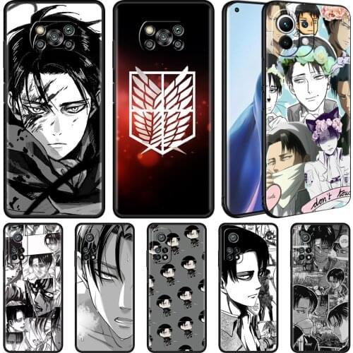Black Soft Cover For Xiaomi Mi Poco X3 NFC 10T Pro M3 11 Note 10 Lite 9 9T F3 A2 F1 Silicone Phone Case Attack On Titan Anime