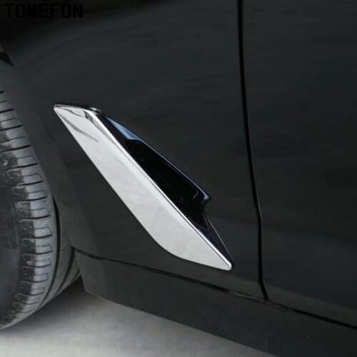 For BMW 5 Series G30 G31 2017 ABS Chrome Side Body Fender Cover Air Wing Vent Trim 2pcs Car Styling