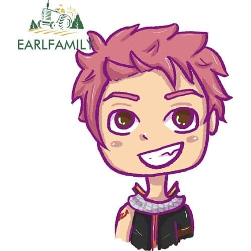 EARLFAMILY 13cm x 9.8cm for Anime Fairy Tail Natsu Vinyl Car Wrap Decal Waterproof Sunscreen Car Sticker Windshield Decoration