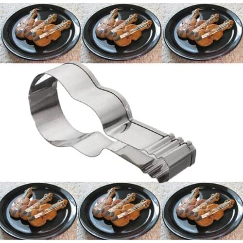 1pc Cutting Biscuit Mould Musical Guitar Cutting Violin Stainless Steel Cake Moulds Fruit Sugar Mold DIY Baking Tools
