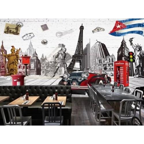Photo Wallpaper 3D Retro Nostalgic British European KTV Bar Background Wall 3D Mural Wall Papers