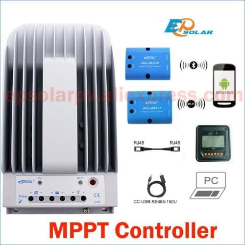 Tracer4215BN MPPT solar charge controller with MT50 remote meter charge GEL AGM solar battery for solar cell panel control