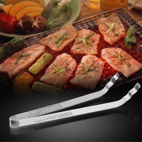 Kitchen Dining Bar Barware Stainless Steel Long Picnic Barbecue Cooking BBQ Clip Bread Food Ice Clamp Ice Tong Tool