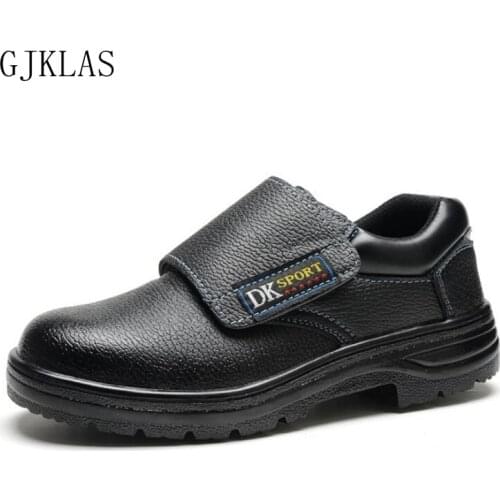 Mens Spring Autumn Breathable Safety Work Shoes Steel Toe Welding Safety Boots Black Protective Indestructible Shoes Man