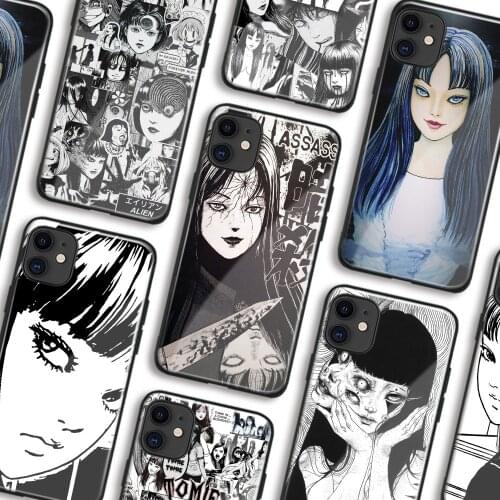 Junji Ito Tees Horror Cartoon Soft Silicone for IPhone Se 6 6s 7 8 Plus X XR XS 11 12 Mini Pro Max Glass Phone Case Cover Shell