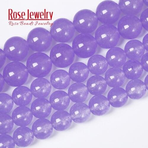 Natural Stone Violet Chalcedony Jades Beads For Jewelry Making 4 6 8 10 12 mm Loose Round Beads Diy Bracelet Necklace Wholesale