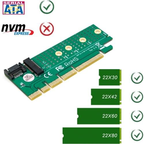 NGFF(M.2) B-key SATA-Bus SSD to SATA3 Adapter with Heatsink