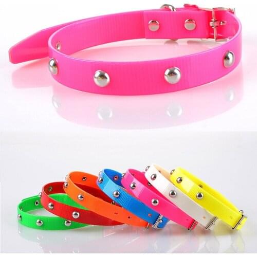 New design Waterproof Dog Necklace Plastic Small Dog Collars Pet Products Puppy Cat Buckle Neck Fashion 7 Colors 3 Size S M L