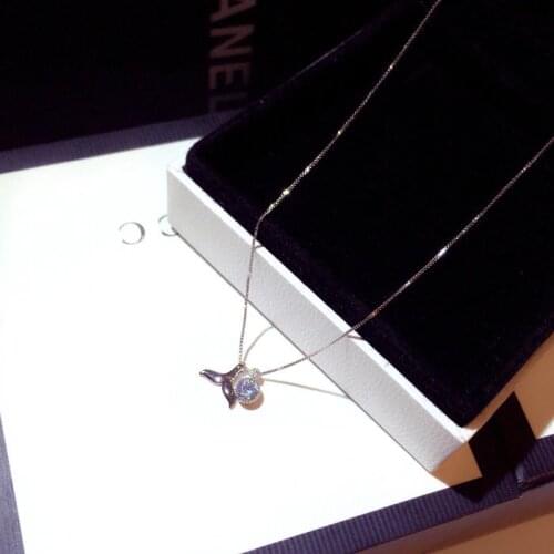 Ocean Style Fish Tail Charm Ladies Necklace Simple Temperament Mermaid Tail Silver Clavicle Chain Birthday Gifts