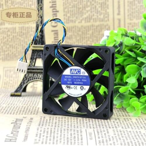 The original AVC DS07015T12U 12V0.70A 7CM 70*70*15 4 pin PWM large volume CPU fan