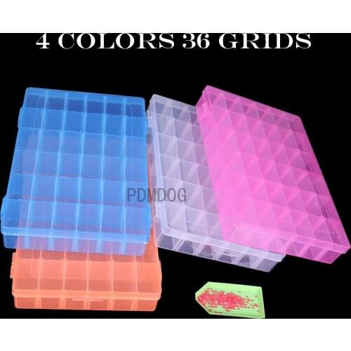 28/56/36 Slot Plastic Storage Box Diamond Painting Tool Bag Nail Art Rhinestone Tool Bead Storage Box Sales