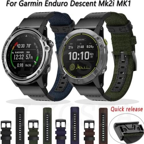 22mm 26mm Quick Easy Fit Canvas Replacement Strap For Garmin Enduro Descent Mk1 Mk2 Mk2i Watch Accessory Wristband Fenix 5 6 Pro