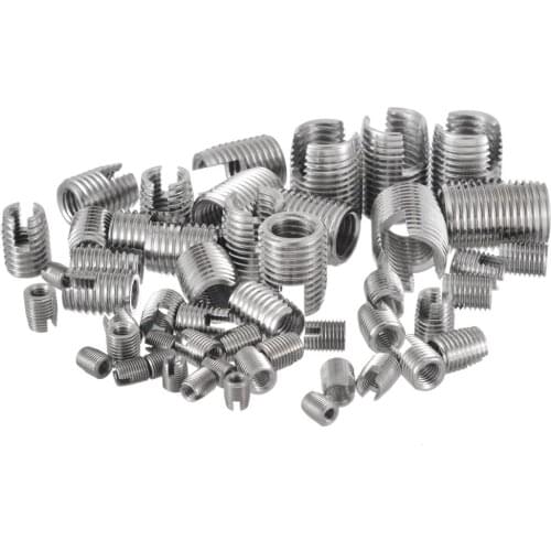 20pcs 303 Stainless Steel M2-M16 302 Type Thread Repair Insert Self Tapping Slotted Screw Threaded