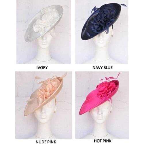 2021 Kentucky derby hat Satin fascinator hat for Races Wedding