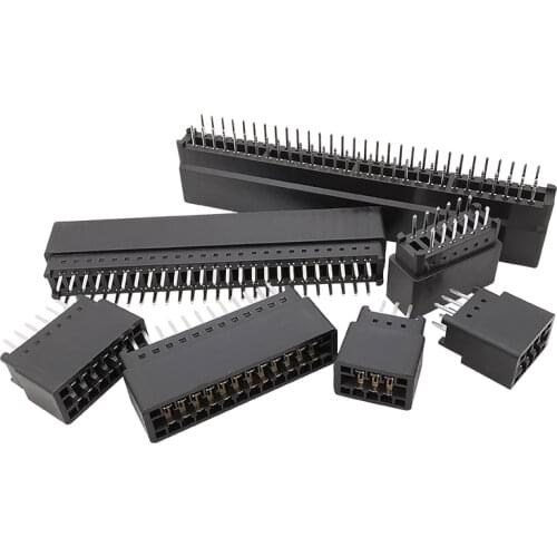 6P-98Pin Edge Card Connector Slot 2.54 mm Pitch PCB Female Connecting Gold Finger Socket Through Holes Straight Pin