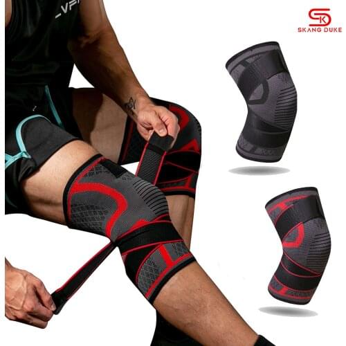 SkangDuke 1PC Adjustable Elastic Knee Brace Support Bandage Fitness Bodybuilding Gym Volleyball Basketball Compression Keepads