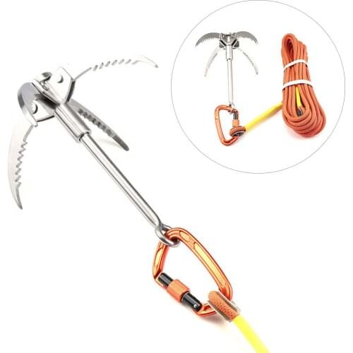 Foldable Portable Survival Grappling Hook Outdoor Climbing Claw Folding Mountaineering Flying Tiger Claws Gravity Hook Carabiner