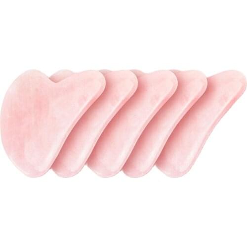 JOYLIVE Rose Quartz Jade Stone Heart-shaped Gua Sha Scraper Massage Handmade Guasha Board Anti Wrinkle Skin Care For Body Face