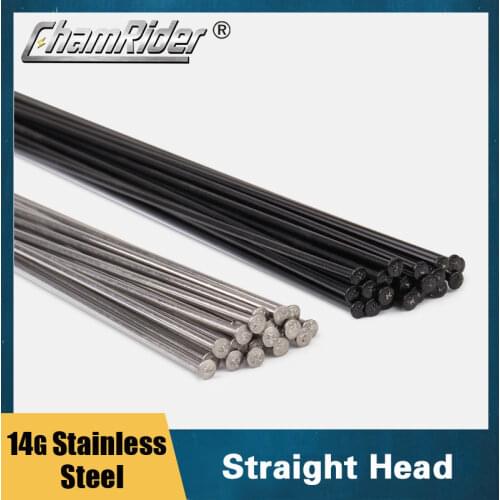 Customized Custom Made Spoke Radius knitting Needle Stainless Steel 14G Black Sliver Straight Head Bicycle Spokes